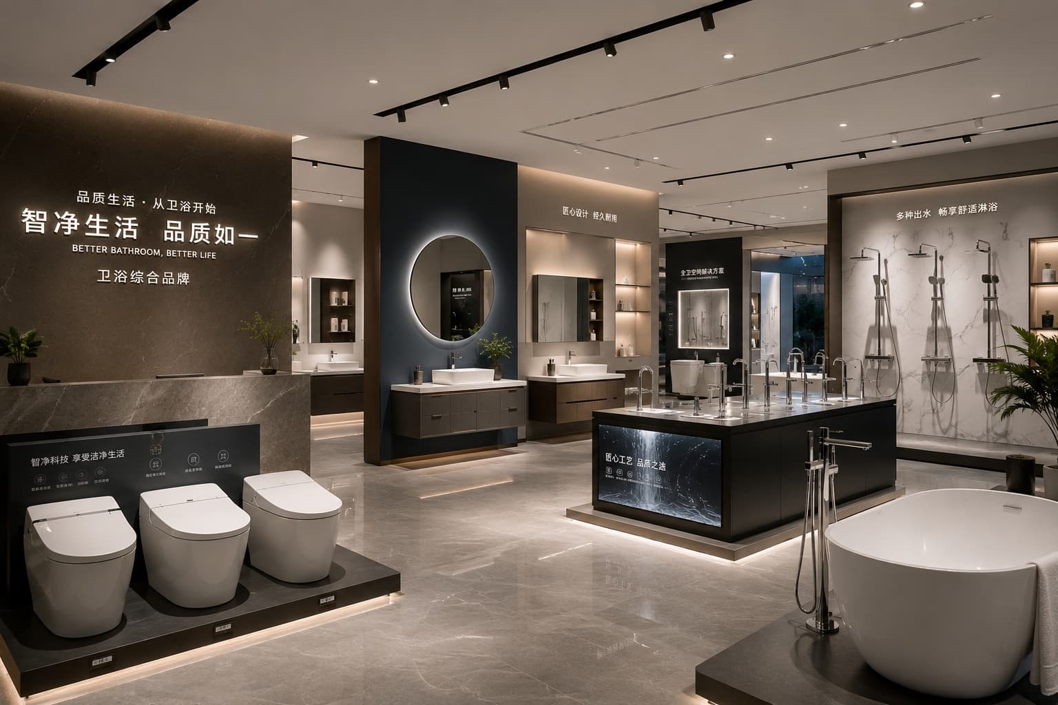 高端卫浴品牌展厅与招商场景